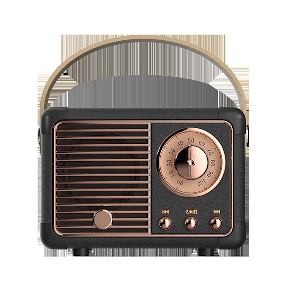 Bluetooth Audio Retro Mini Kannettava Audio Langaton Korttiradio (Musta)
