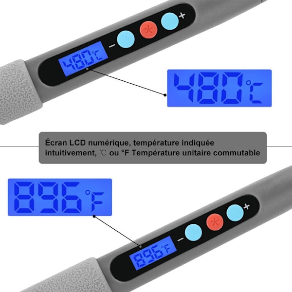 90W Digital Display Elektrisk Lödkolvsats 18-Delars Set Justerbar Temperatur 100°C till 480°C med Multimeter