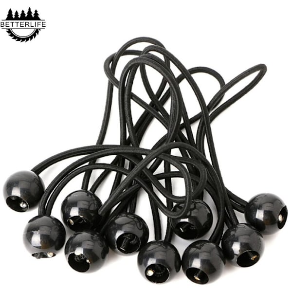 Elastisk rep med plastboll för tält, trampolinbindningsrep, elastiskt bollbälte 15cm 10st per förpackning, pris * 3