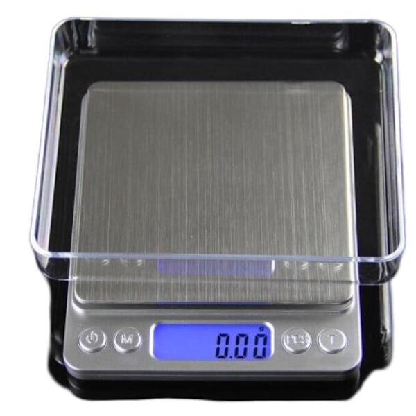 Elektroninen keittiövaaka (Englanninkielinen 1kg/0.1g kahdella alustalla)