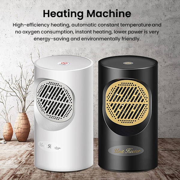 300W Mini Pöytälämmitin Kannettava Sähkölämmitin Työpöydän Lämmittäjä Kotitalous Makuuhuoneen Lämmityskone Talveksi (Musta-EU Pistoke)