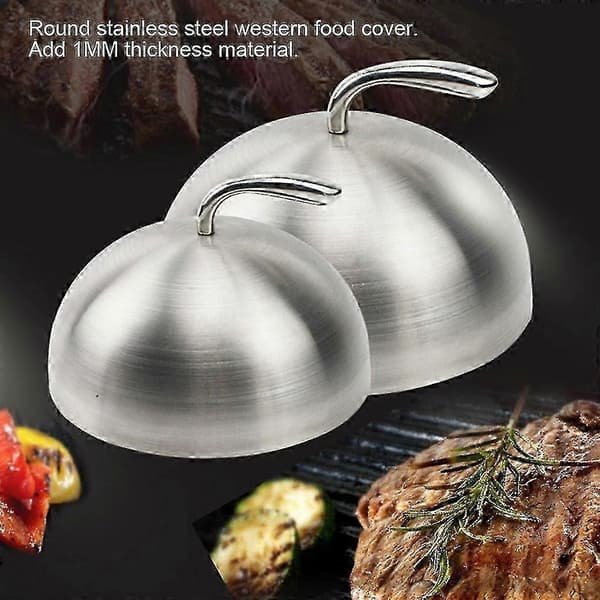 Matkåpa i rostfritt stål 24 cm för biff Teppanyaki kupolformad disklock
