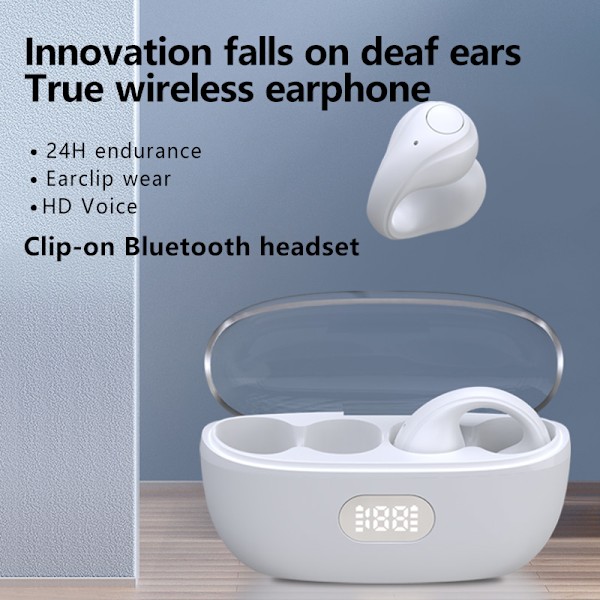 Trådlösa Bluetooth 5.3 Bone Conduction hörlurar Svart Sort