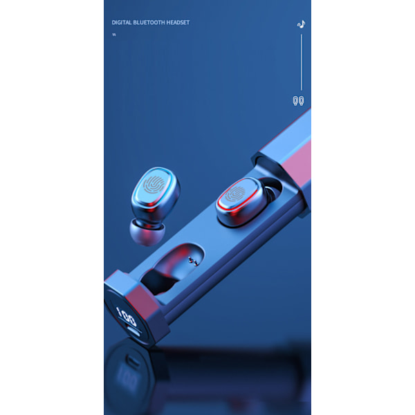 Privat Model Bar Bluetooth Headset med HD Digital Display (Sort)