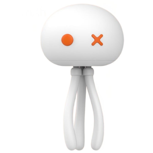 Hvid 1200mAh 1.5W Jellyfish Lampe Kreativ Pige Sød Mini Krybbe Soveværelse Søvn Amning Øjenpleje Atmosfære Silikone Natlampe,