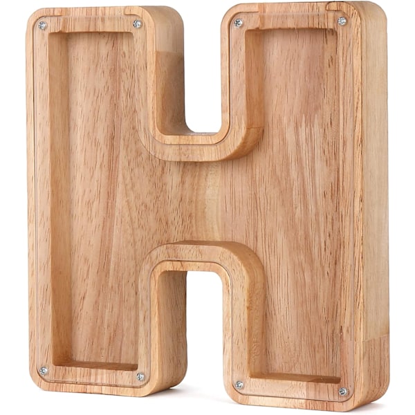 Henkilökohtainen puinen säästöpossu, täydellinen ainutlaatuinen lahja, koriste, matkamuisto tai säästöpankki (H, 17,3 * 2,8 * 18 cm)