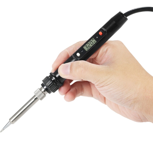 80W Professionell LCD Digital Justerbar Temperatur Elektrisk Lödkolv Verktyg Blyfri Mini Lödkolvsstation, 220V Svart