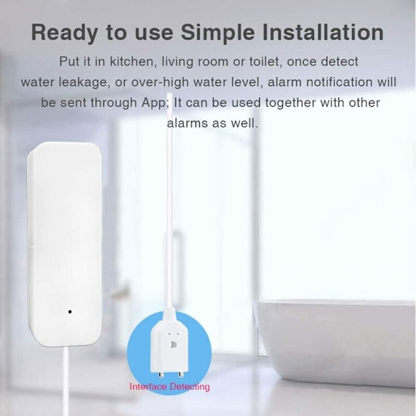 Tuya Zigbee Smart Flood Sensor Hjem Vandlækage Alarm Alexa Stemmestyring