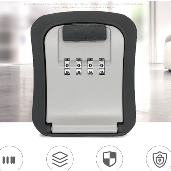 Nyckellåda, Metall Kombinations Nyckellåda, Kombinationslåsbox (Svart),