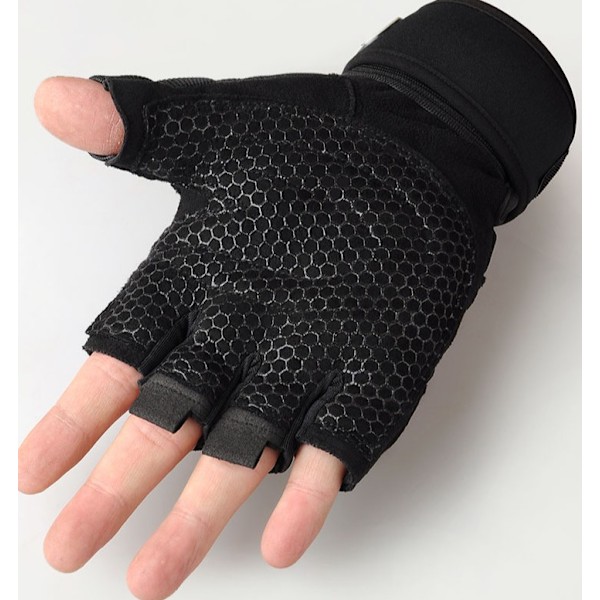 Gymhandskar, 1 Par Andningsbara Träningshandskar för Gymnastik Tyngdlyftning Chinsstång Unisex