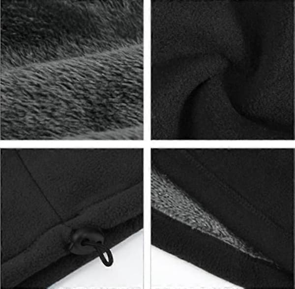 Vinter Blød Dobbeltlags Fleece Tyk Termisk Halsedisse Elastisk Multifunktionel Tørklæde, Sort yu-b G