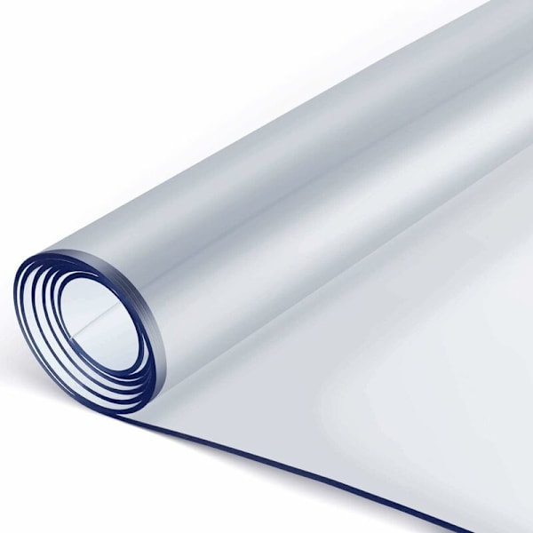 Tjock Transparent Duk, Miljövänlig PVC, Bordskydd 90 * 160 * 0.2CM, Vattentät, Oljetät, Halkfri, Reptålig, Lätt att rengöra.