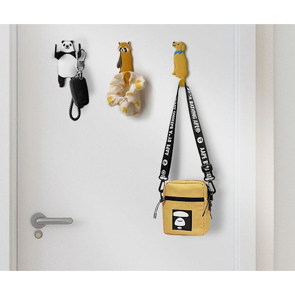 Luova sarjakuvaeläinkoukku, taivutettava häntävarsi, hauska eläinkoukku, PVC-pehmeä muovikoukku (C-sarjan läpipainopakkaus (mustavalkoinen kissa)),