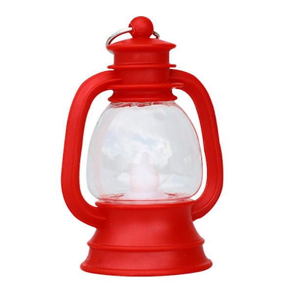 Mini LED-ljus, Liten Oljelampa, Julponnylanterna, Nattlampa, Juldekorationsscen, Röd