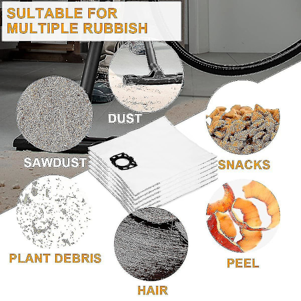 Karcher WD4/WD5/WD6/MV4/MV5/MV6 12-pack vaihto suodatinpussit - Pölynimuritarvikkeet