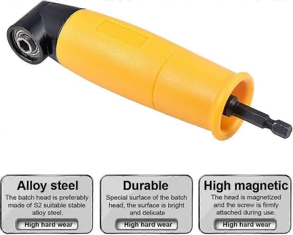 Vinkeladapter 90 6,35 mm Hex Skaftforlænger Skruetrækker Borebit Socket Adapter Holder