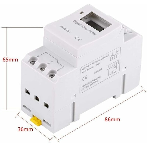 LCD Digitaalinen Ajastin, Digitaalinen Ohjelmoitava Ajastin LCD-näytöllä Viikoittain Ohjelmoitava Aikakytkin Aikarele 16 päälle & 16 pois Ajastin (220V)