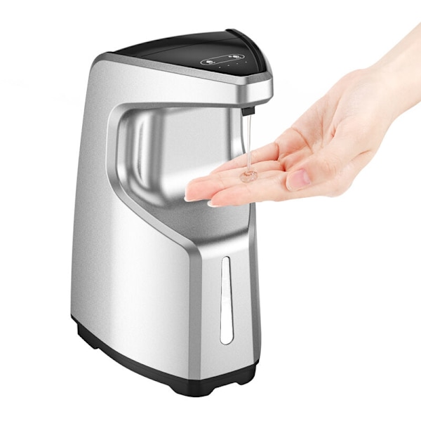 Automatisk Tvåldispenser Beröringsfri Duschgeldispenser Schampo Desinfektionsdispenser Hållare för Hotell, Kontor, Hem, Kök, Silver