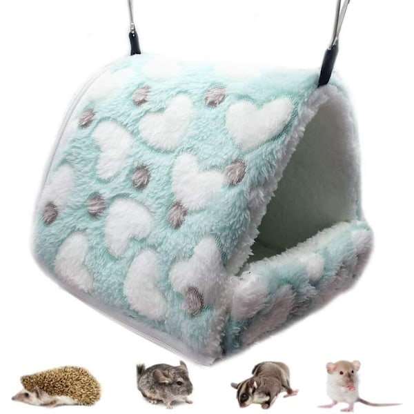 Liten Djur Hängmatta Varmt Hus för Kanin Hamster Chinchilla Marsvin Grön L