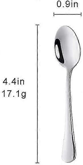 Sæt med 12 kaffeskeer i rustfrit stål til dessert - 11 cm - Sølv