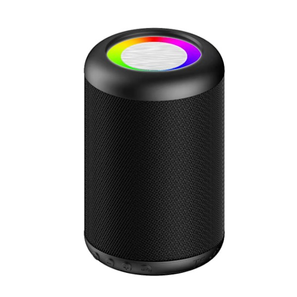 Bluetooth Højttaler, Lille Farverig Audio Bærbar Lille Farverig Lysende Vandtæt Lydkort (Sort),