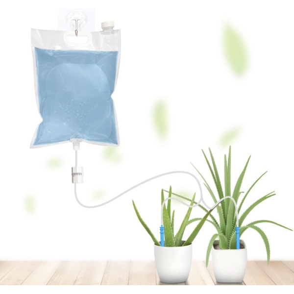 Automaattinen kukkien kastelulaite, laiska ruukkukasvien kasteluväline, tiputin, infiltraatiopussi, tippakastelulaite, automaattinen koti- ja matkakäyttöön (2 x 2L)