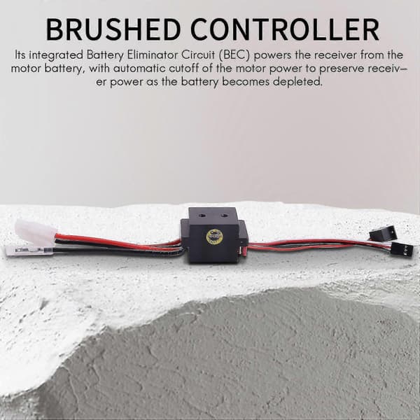 320A Børstet ESC til RC Båd med 2A BEC 6-12V Hastighedsregulator U6L5-HY Sort Black