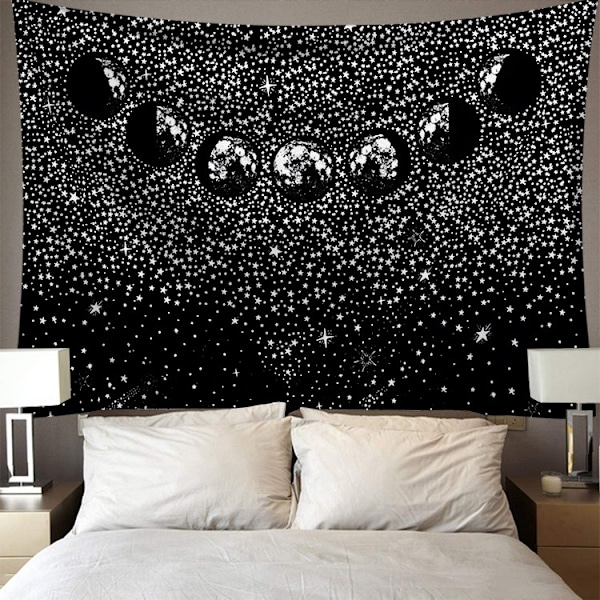 Väggdekor Svartvit Planet Konsttryck Tapestry (GT-000641),