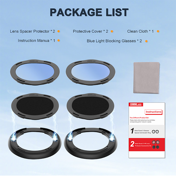 Meta Quest 3 Anti-Scratch Halo Lens Protectors (set)