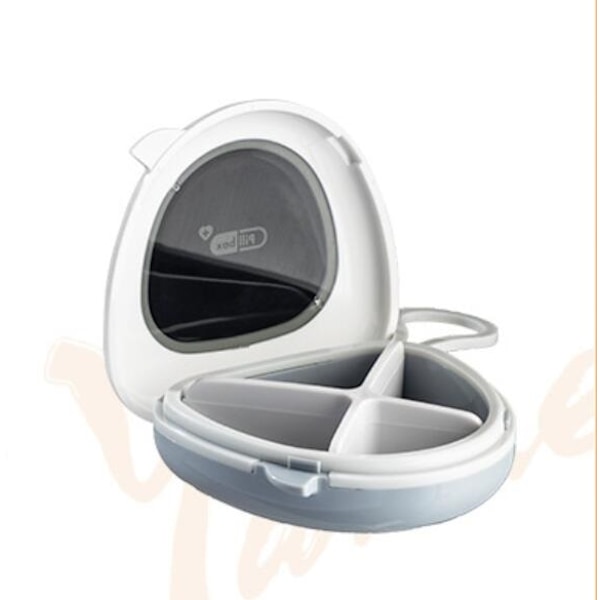 Mini Liten Portabel Pillerask för En Vecka (Twilight White)