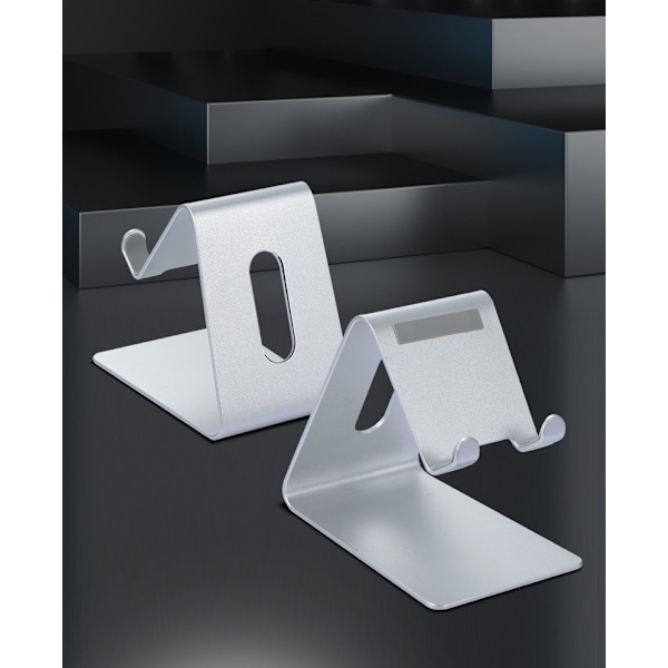 Mobiltelefonholder Aluminium Legering Skrivebord Metalholder (Sort),