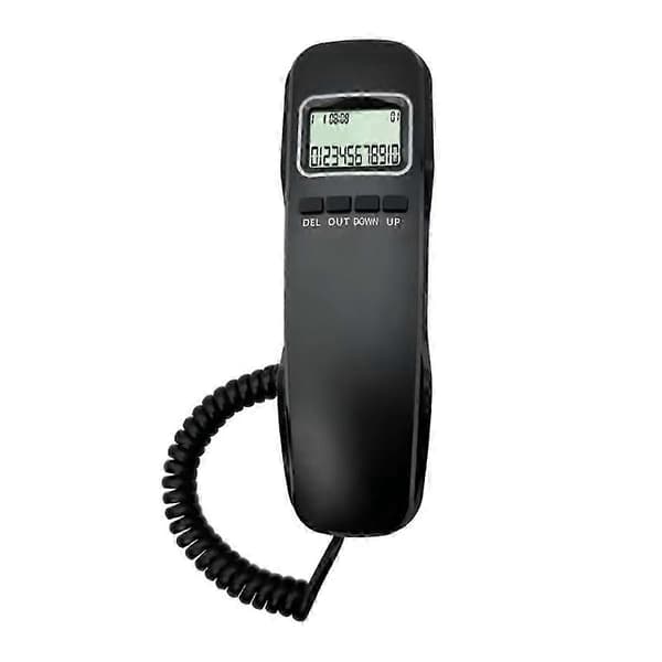 Robust vægmonteret fastnettelefon til hjemmekommunikation, sort Black
