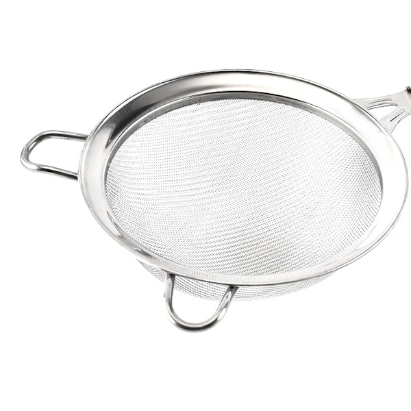 304 Rostfritt Stål Mjölsikt 30 Mesh Dubbel Mesh Bakverktyg 8CM Vitt Handtag,