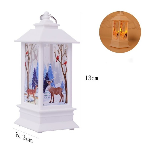Jullykta LED Elektronisk Ljus Nattlampa Julklapp Skrivbordsdekoration Ornament, Vit, Älg