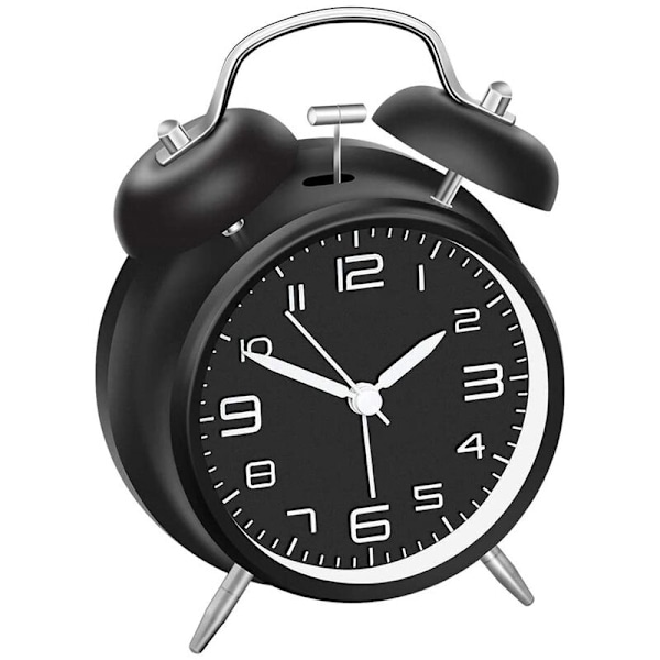 Väckarklocka enkelt ljud studenter kreativ superhög sovsal multifunktionell alarm 4 tum uppgraderad version av det tredimensionella ordet svart