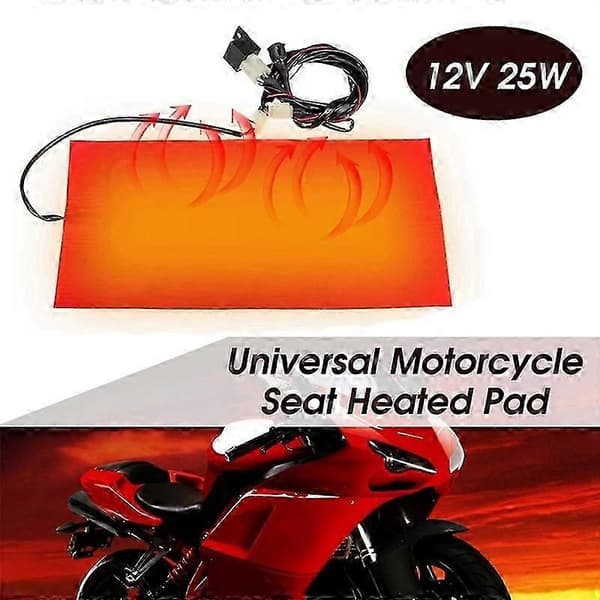 12V 25W Motorcykel ATV Uppvärmd Sittdyna Vinter Vattentät Pad RÖD RED