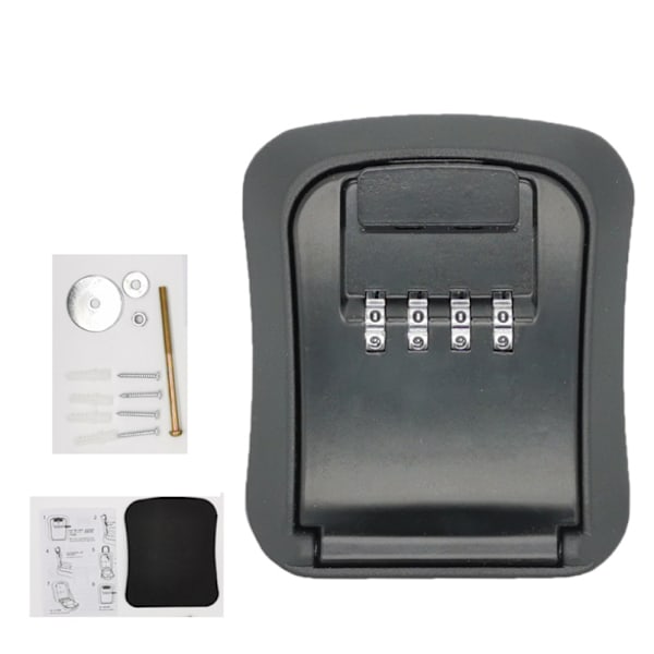 Nyckellåda, Metall Kombinations Nyckellåda, Kombinationslåsbox (Svart),