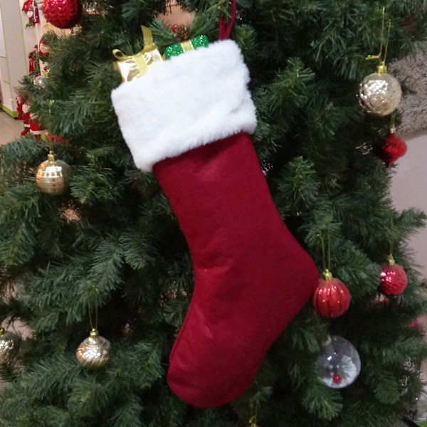 Presentpåse Julstrumpor Broderi Älg Kenaf Julstrumpor Julklappar Julhängen (Typ B)