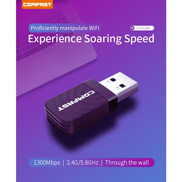 Trådløs WiFi-adapter - Sort