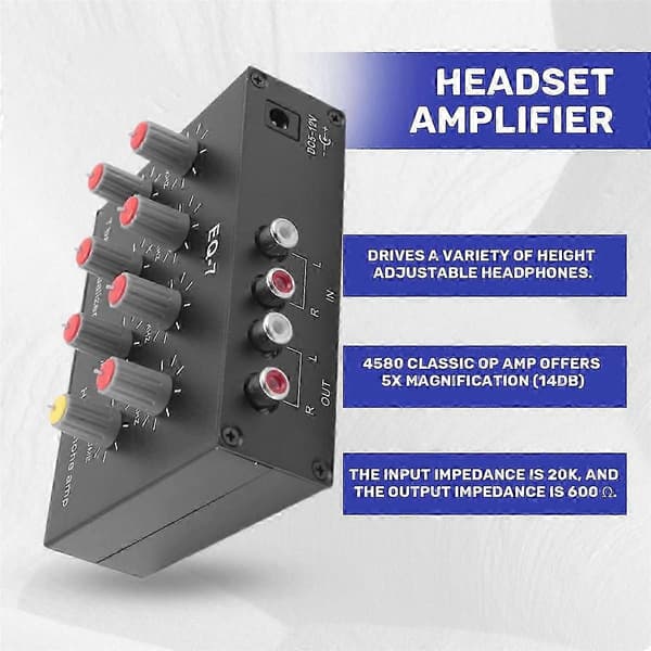 EQ-7 Bil Audio Headset Forstærker 7-Bånds EQ Equalizer 2-Kanals Digital Lyd Equalizer
