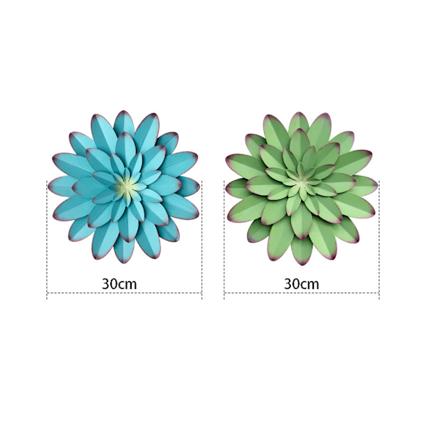 Kreative jernvedhæng sender simulationsblomster stue væg sofa baggrund vægdekoration, lilla 30*30*2.5cm,
