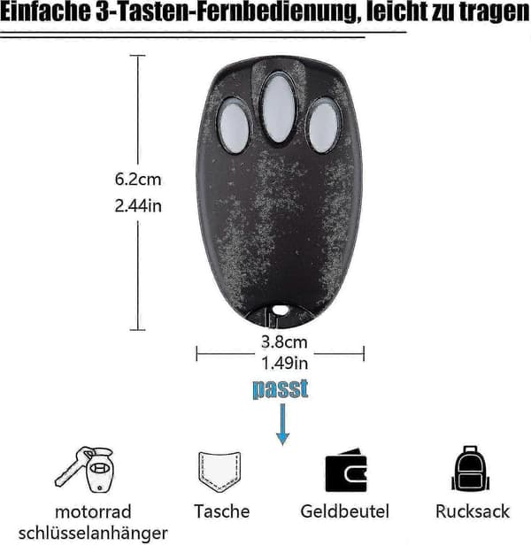 2-pack ersättningsfjärrkontroll för Chamberlain LiftMaster ML850 Merlin C945 C840