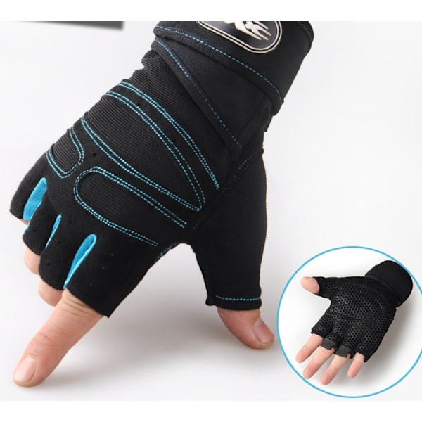 Træningshandsker, 1 par åndbare træningshandsker til gymnastik, vægtløftning, pull up bar, unisex