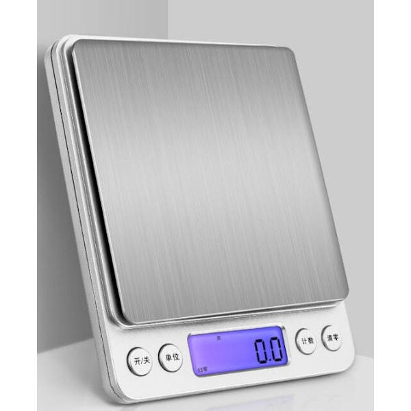Elektronisk vægt køkkenvægt (Engelsk 1kg/0.1g med to bakker)