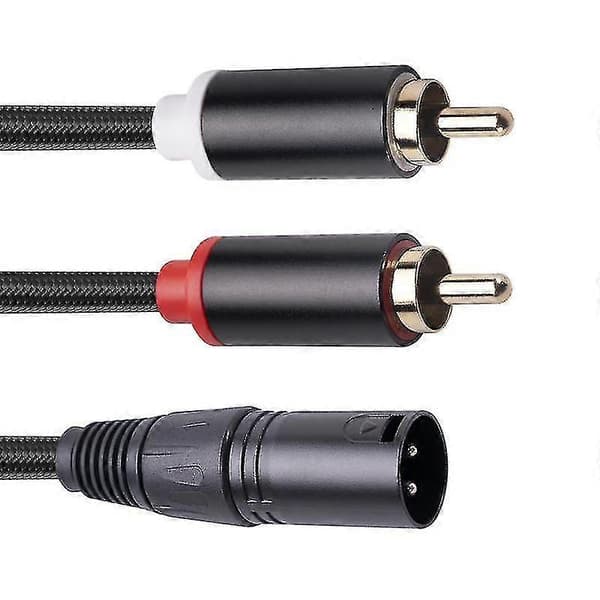 XLR han til dobbelt RCA-kabel A1 3-benet lydkabel til stereo-forstærker sort Black