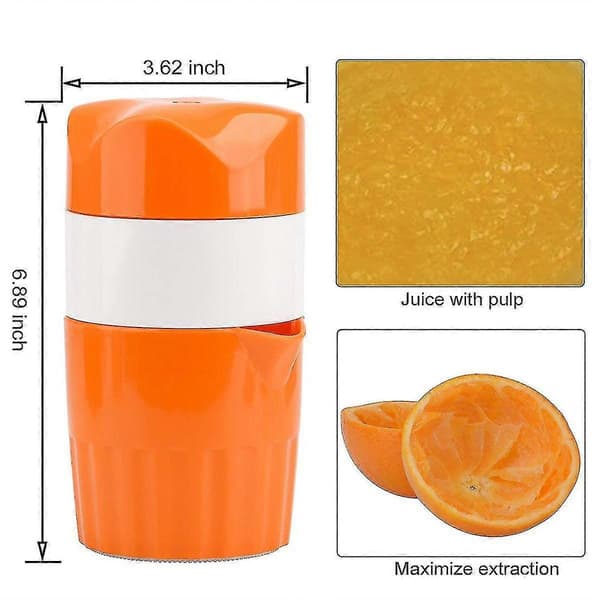 Handpress för citrusfrukter med behållare och sil (orange)