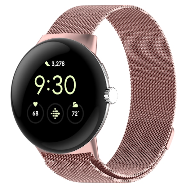 Milanese-kellonranneke Google Pixel Watchille, vaaleanpunainen Rosa S