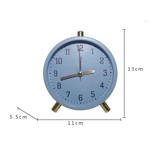 Liten enkel väckarklocka för barn, vardagsrum, tyst kvartsklocka, grön, 11*5.5*13cm,