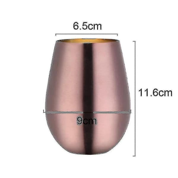 2 stk. stilkløse vinglas sæt holdbare rustfri stålglas Rose gold