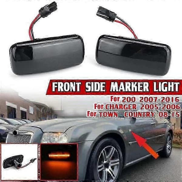 Dodge Caliber Nitro LED sidemarkeringslys til Chrysler 200 300c Sebring Lancia sort black